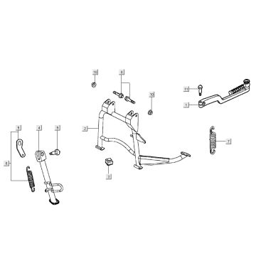 Kickstarter Standard + Kymco Super 8 Street 4-suwowy czerwony