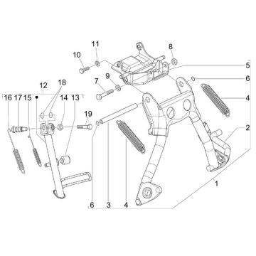 Stojak środkowy Vespa S 2-suwowy