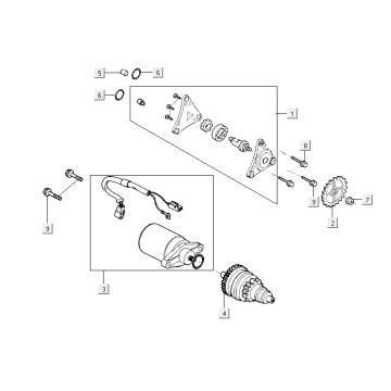 rozrusznik bendix Kymco Super 8 4-suwowy (2007-2009) Niebieski żółty