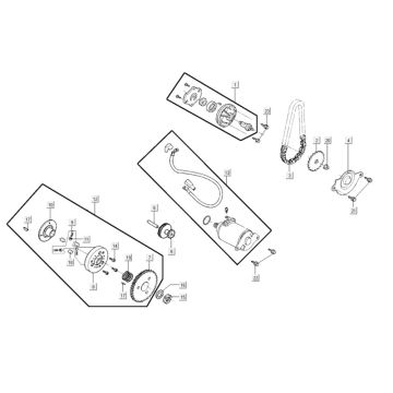 Starter - Pompa Oleju Kymco Like 200i Biała
