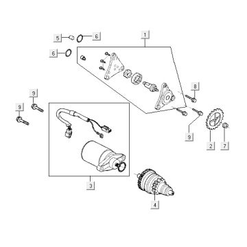 Rozrusznik Kymco VP50 4t ac techo srebrny