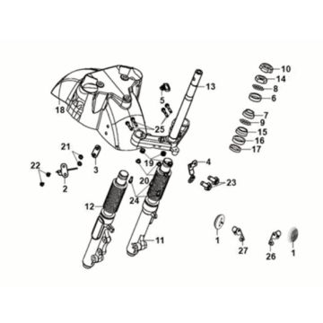 Steering stem - front cushion Sym Fiddle IV 125i AC CBS E5 2020-2021 GREEN (GN-546U)