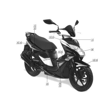 Naklejka Kymco Super 8 Street 4-suwowa czerwona