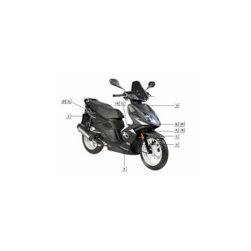 naklejki naklejki Kymco Super8 4-suwowy z 2009 biały