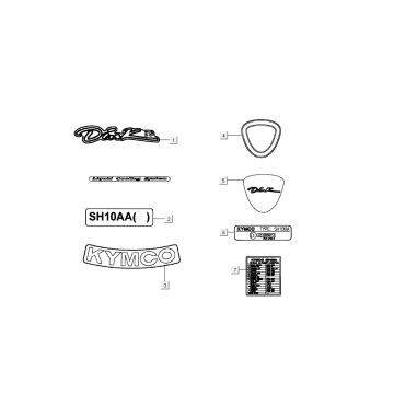 Naklejki Transfer Kymco Dink AC 2-suwowy Srebrny