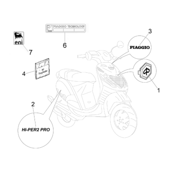 Naklejki i emblematy Piaggio Zip 50 SP 2006-2013 księżyc biały 544