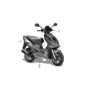 naklejki Kymco Super9 AC 2-suwowy nm żółte - czarne