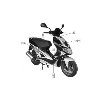 naklejki Kymco Super9 ac do 2-suwowy matowy czarny żółty