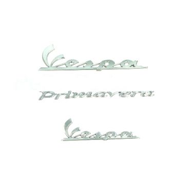 Zestaw naklejek/zestaw emblematów Vespa Primavera chrom 3-częściowy