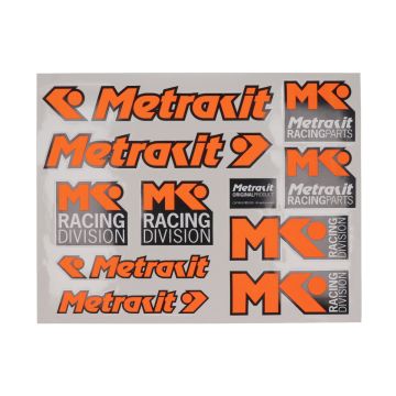 Zestaw naklejek uniwersalny czerwony/czarny Metrakit Pro race 98027022