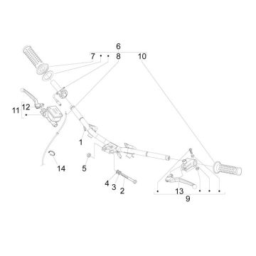 Gaz- Dźwignia Hamulca Piaggio New Fly 4-suwowy 2-zawór