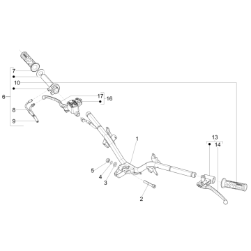 Kierownica - Piaggio Fly 125 4-suwowe pompy hamulcowe 3V IE E3