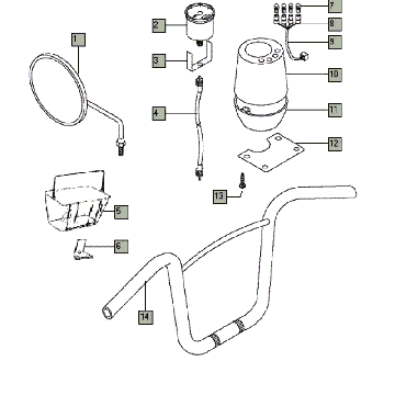 Stuur - spiegel - teller Tomos LUXE EX (L0-L1)