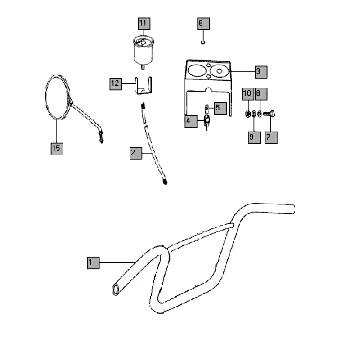 Stuur - spiegel - teller Tomos QUADRO E-START (25-45KMH) (K8-L0)
