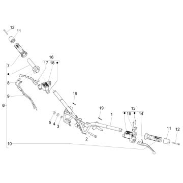 Kierownica - pompa hamulcowa Piaggio Beverly 300 IE ABS E4 2016 - 2020 (EMEA)