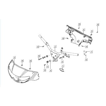 Kierownica Kymco Activ 4-suwowy czerwono-czarna