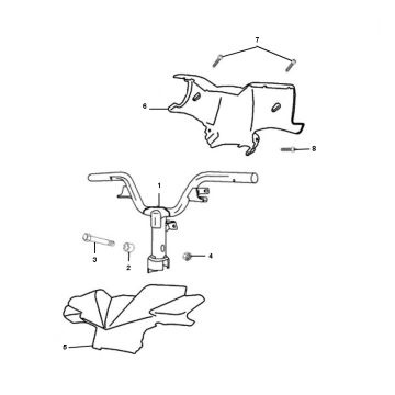 Kierownica Peugeot Ludix jeden 2-suwowy