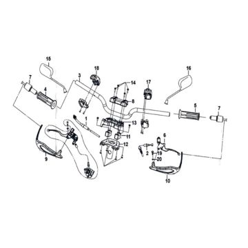 Stuurbocht - remhevels - kabels Sym Crox 50 E4 BLACK (BK-007U)