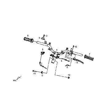 Kierownica Dzwignie Hamulca Kpl LR Sym Fiddle III Mat Czarny