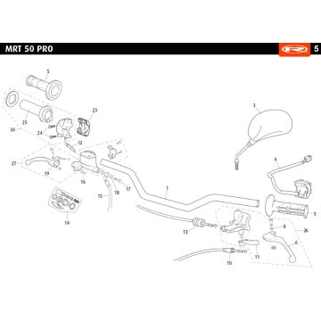 Części kierownicze - Lusterka Rieju MRT pro SM biały 2010 2-suwowy