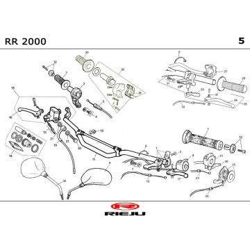 Części kierownicze - Lusterka Rieju RR castrol 2001 2-suwowy