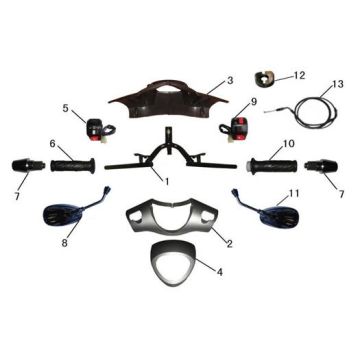 Części kierownicze AGM LX czarne