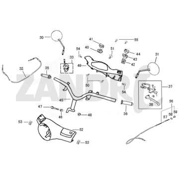 Części kierownicze Santini Capri białe