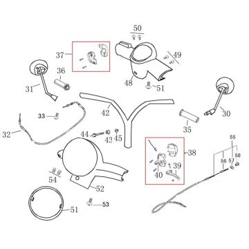 Części kierownicze Benzhou YY50QT-45A smokey