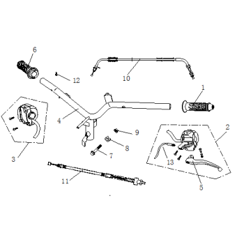 Części kierownicze China Ape50 biały