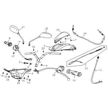 Części kierownicze China fox szary