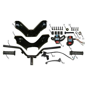 Części kierownicze China Touring niebieski