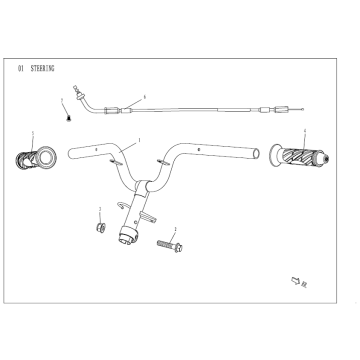 Części kierownicze China Venom białe-Stuurdelen-China-Venom-wit
