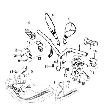 Części kierownicy Generic Ideo czerwony 2007 2-suwowy 25