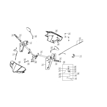 Części układu kierowniczego Kymco Agility Delivery 4-suwowy euro4 czarny
