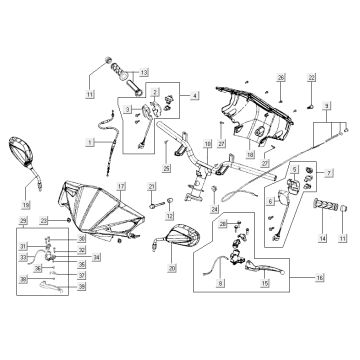 części kierownicy Kymco Agility RS 4-suwowy biały 11