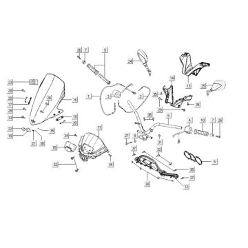 Elementy układu kierowniczego Kymco Downtown 300i ciemnoszary