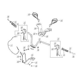Stuur - Onderdelen stuur Kymco New Dink 200i