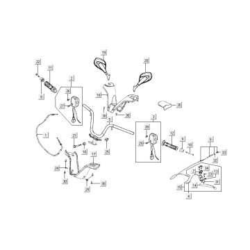 Części kierownicy Kymco New Dink 4-suwowy czarny metaliczny