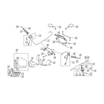 Części kierownicze Kymco People S 4-suwowy kryształ niebieski