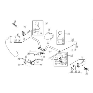 części kierownicy Kymco Sento 4-suwowy Biały