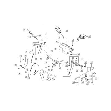czÄĆci kierownicy Kymco Super8 4-suwowy z 2009 matowy czarny czÄĆci kierownicy Kymco Super8 4-suwowy z 2009 matowy czarny