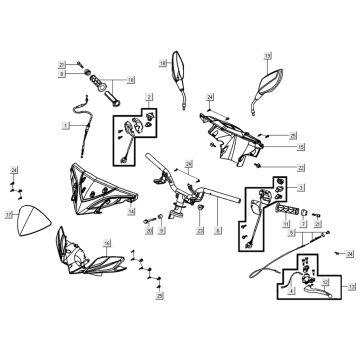 Części kierownicy Kymco Super 8 Street 4-suwowy niebieski