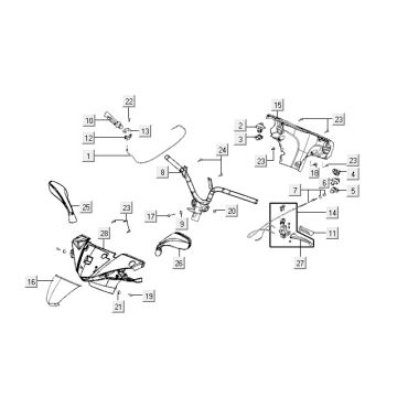 Części kierownicze Kymco VP50 4t ac techo srebrny