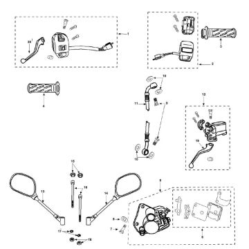 Części kierownicze Peugeot Vivacity 3 2-suwowy