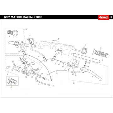 Części kierownicze Rieju Rs2 racing niebieski 2010 2-suwowy