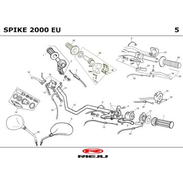 Części kierownicy Rieju Spike niebieskie 2004 2-suwowe