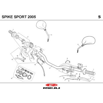Części kierownicze Rieju Spike czarne 2005 2-suwowe