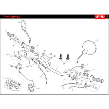 Części kierownicze Rieju Tango pomarańczowy 2008 2-suwowy