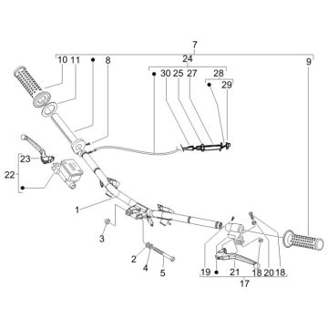 Części kierownicze Vespa Lx 25km 4-suwowy 2-zawór