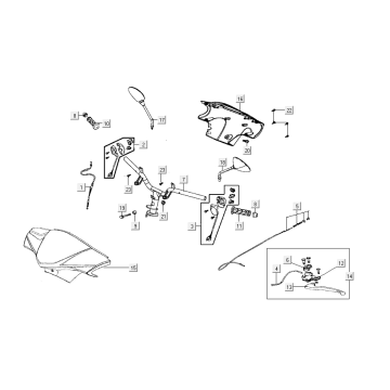 Stuur - Onderdelen stuur kymco Agility FR 12' 4-takt Euro 4 zwart